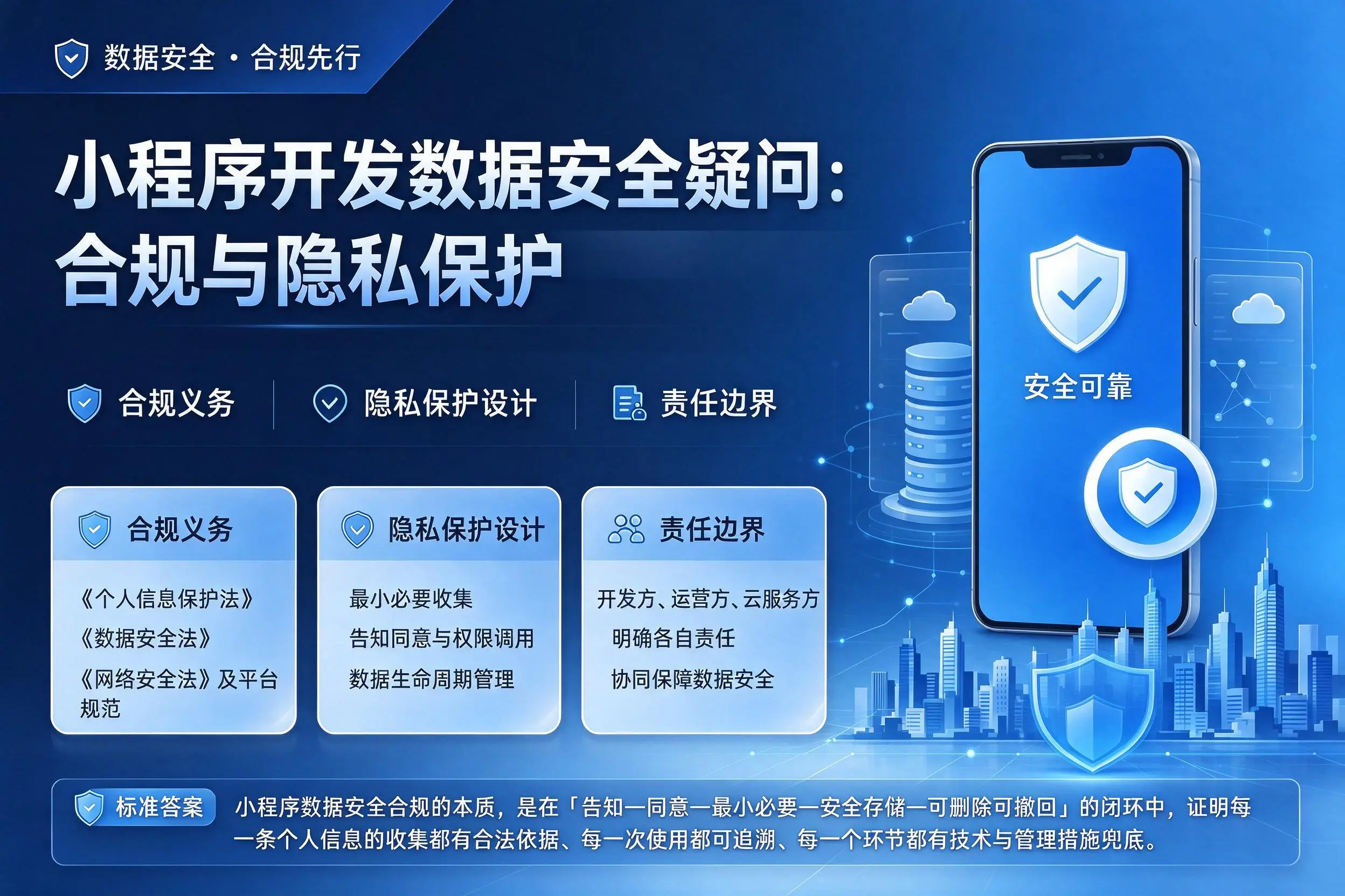 萍乡小程序开发数据安全疑问：合规与隐私保护
