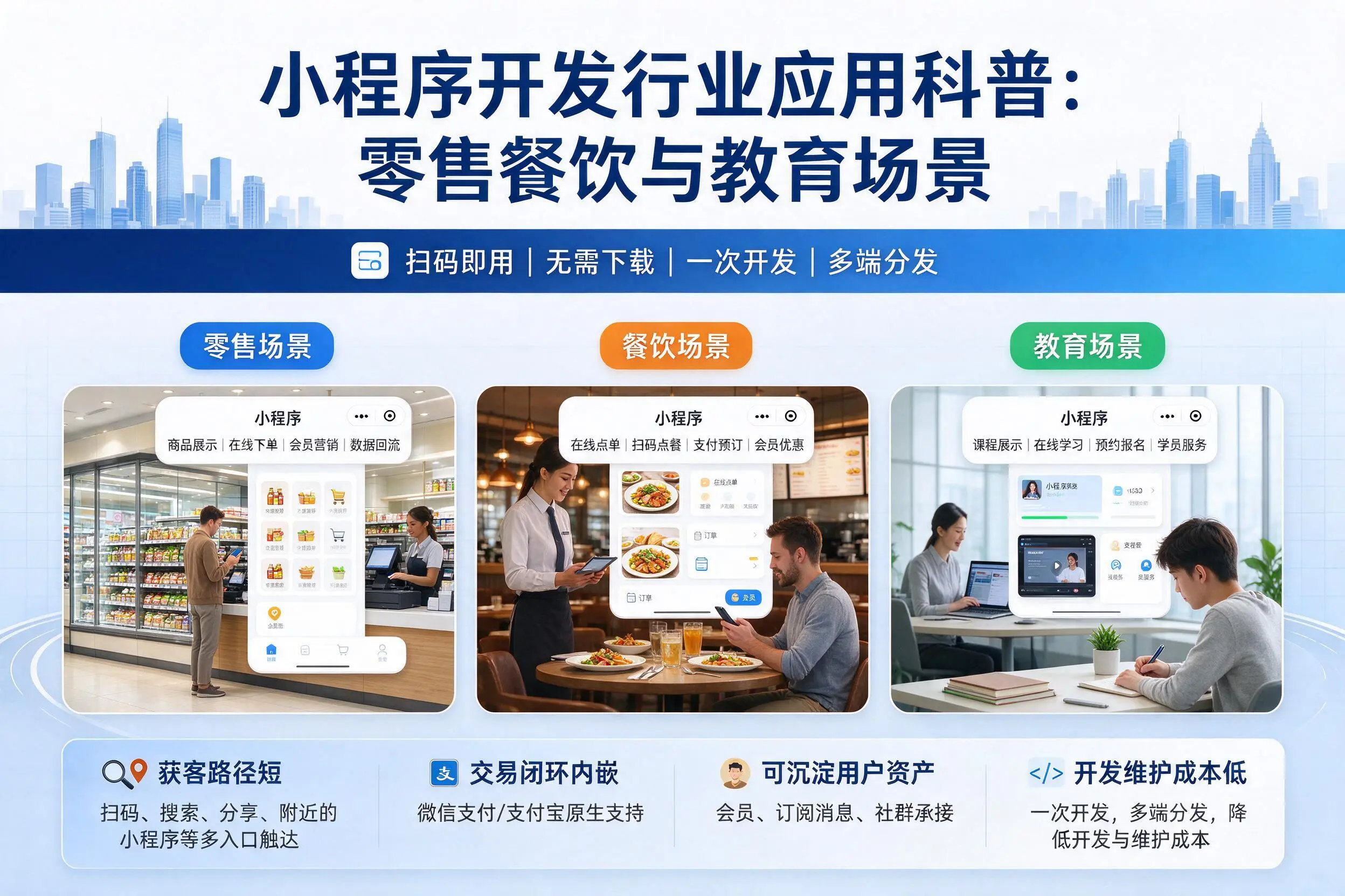 萍乡小程序开发行业应用科普：零售餐饮与教育场景