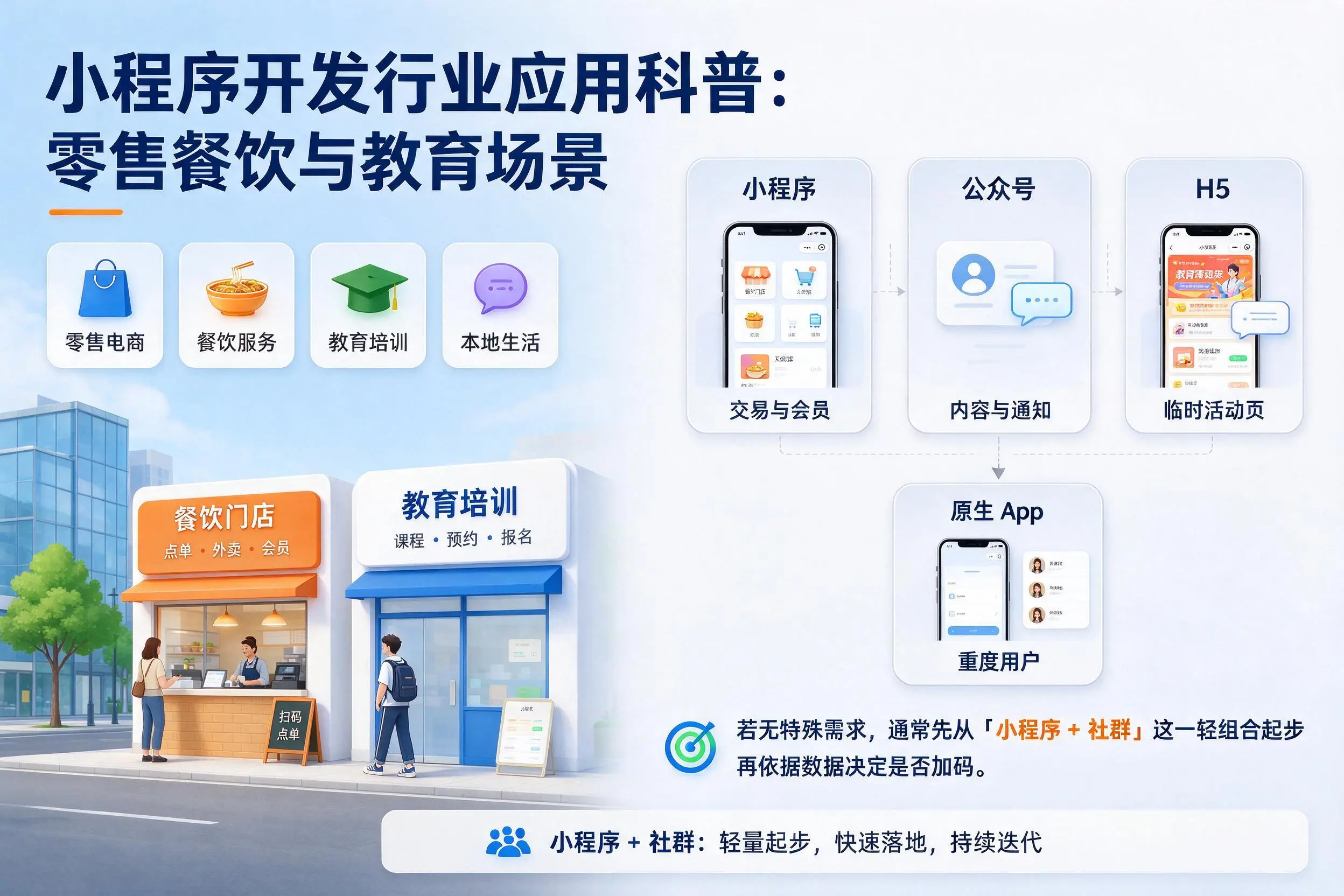 萍乡小程序开发行业应用科普：零售餐饮与教育场景