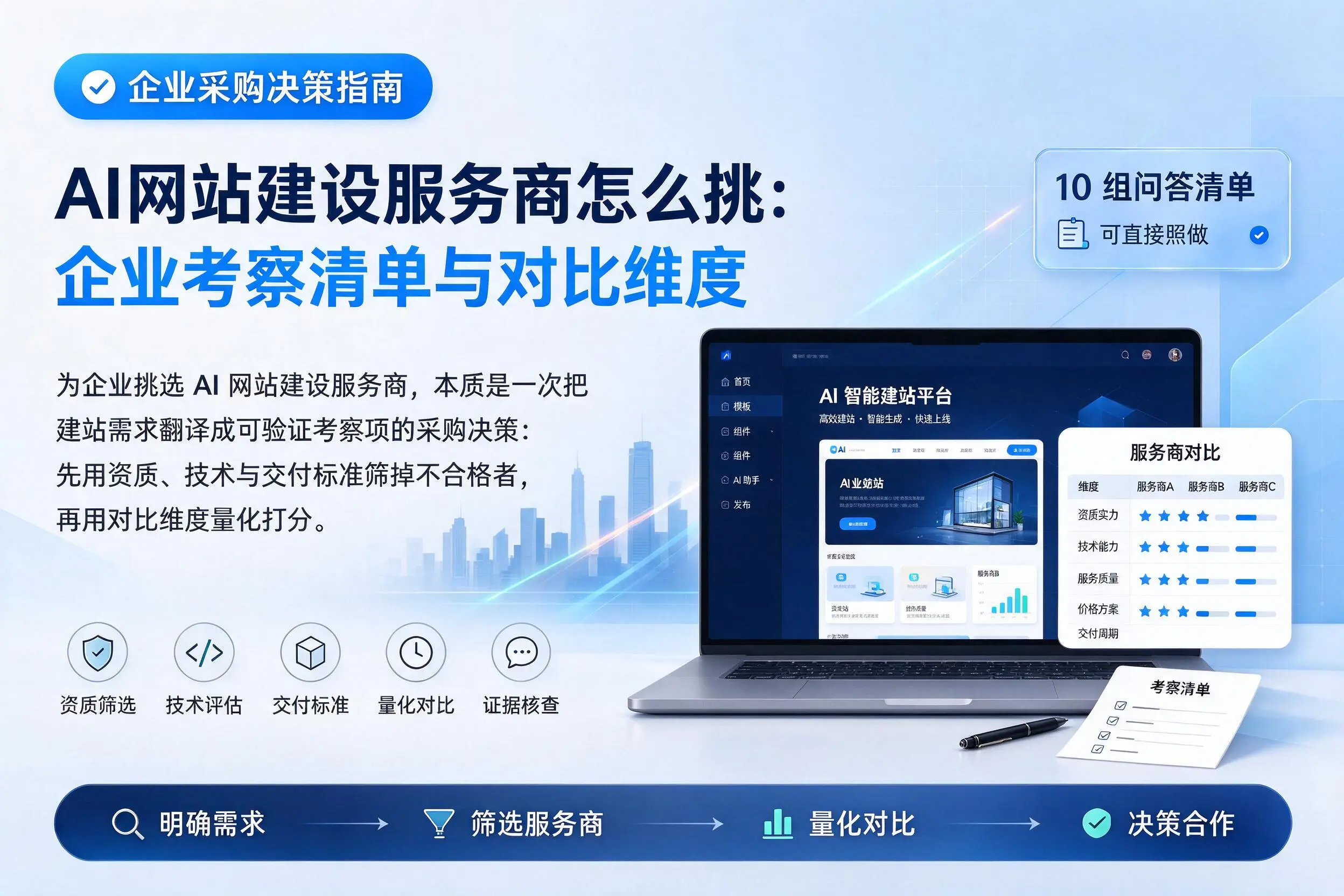 AI网站建设服务商怎么挑：萍乡企业考察清单与对比维度