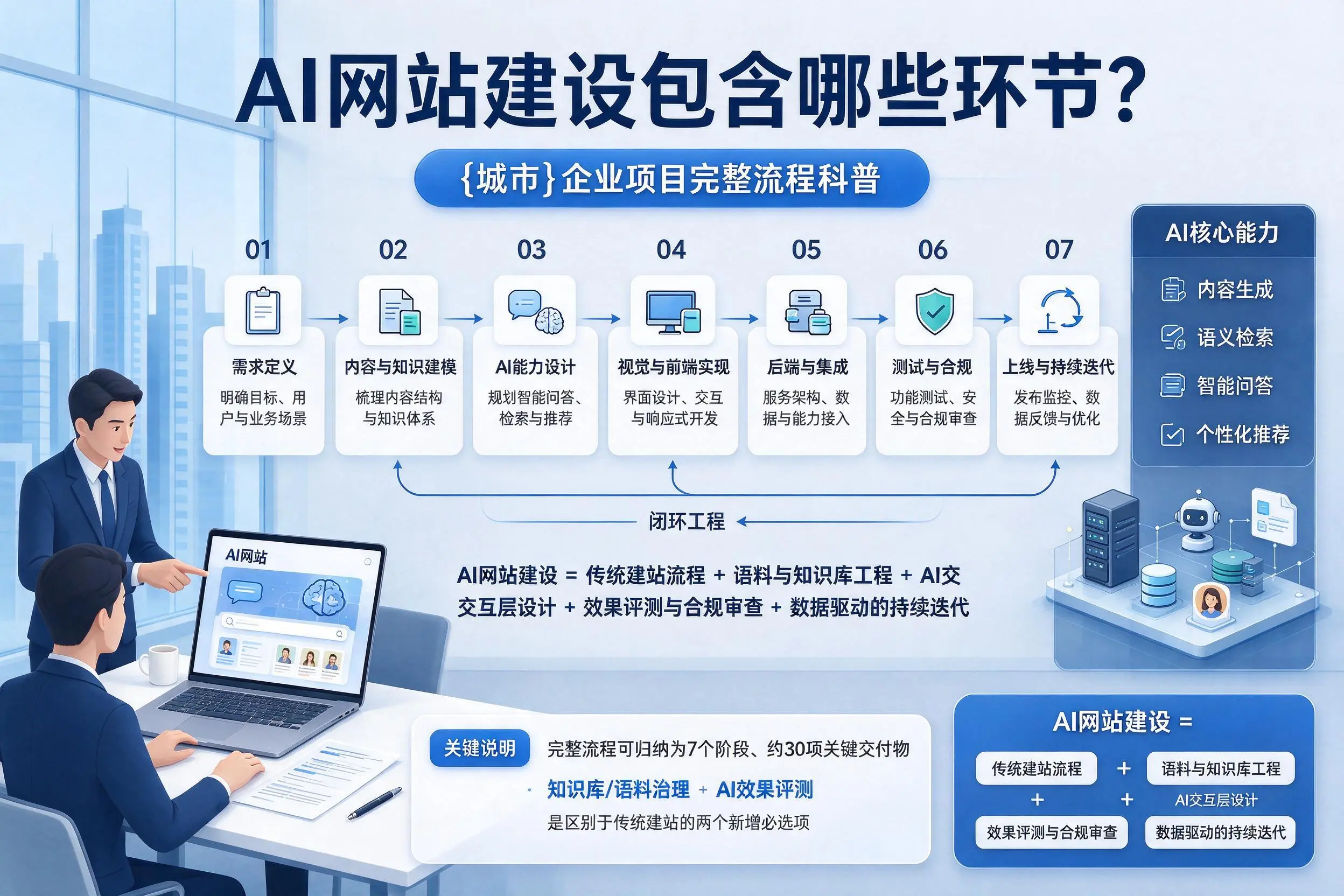 AI网站建设包含哪些环节?萍乡企业项目完整流程科普