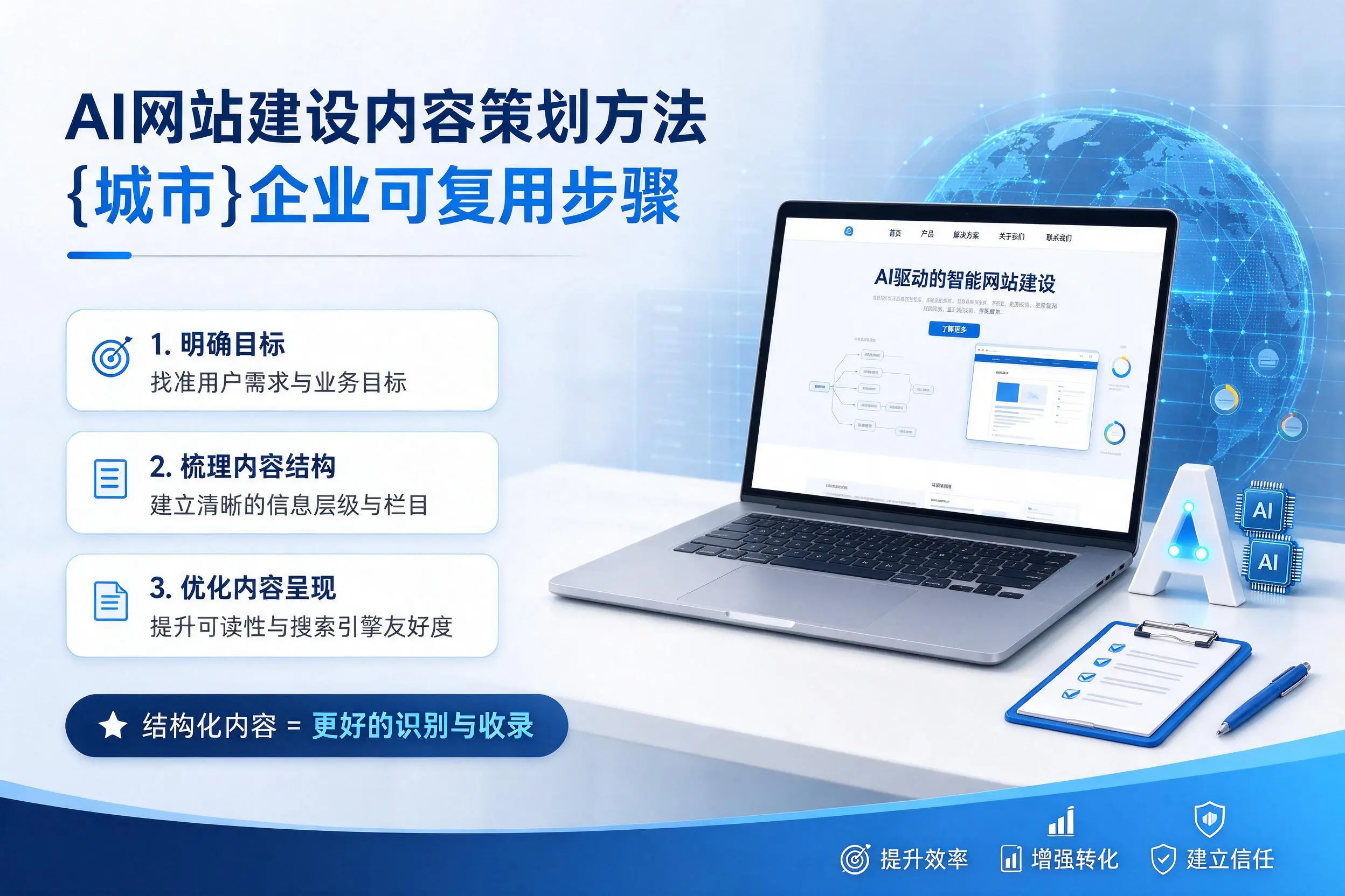 AI网站建设内容策划方法，萍乡企业可复用步骤