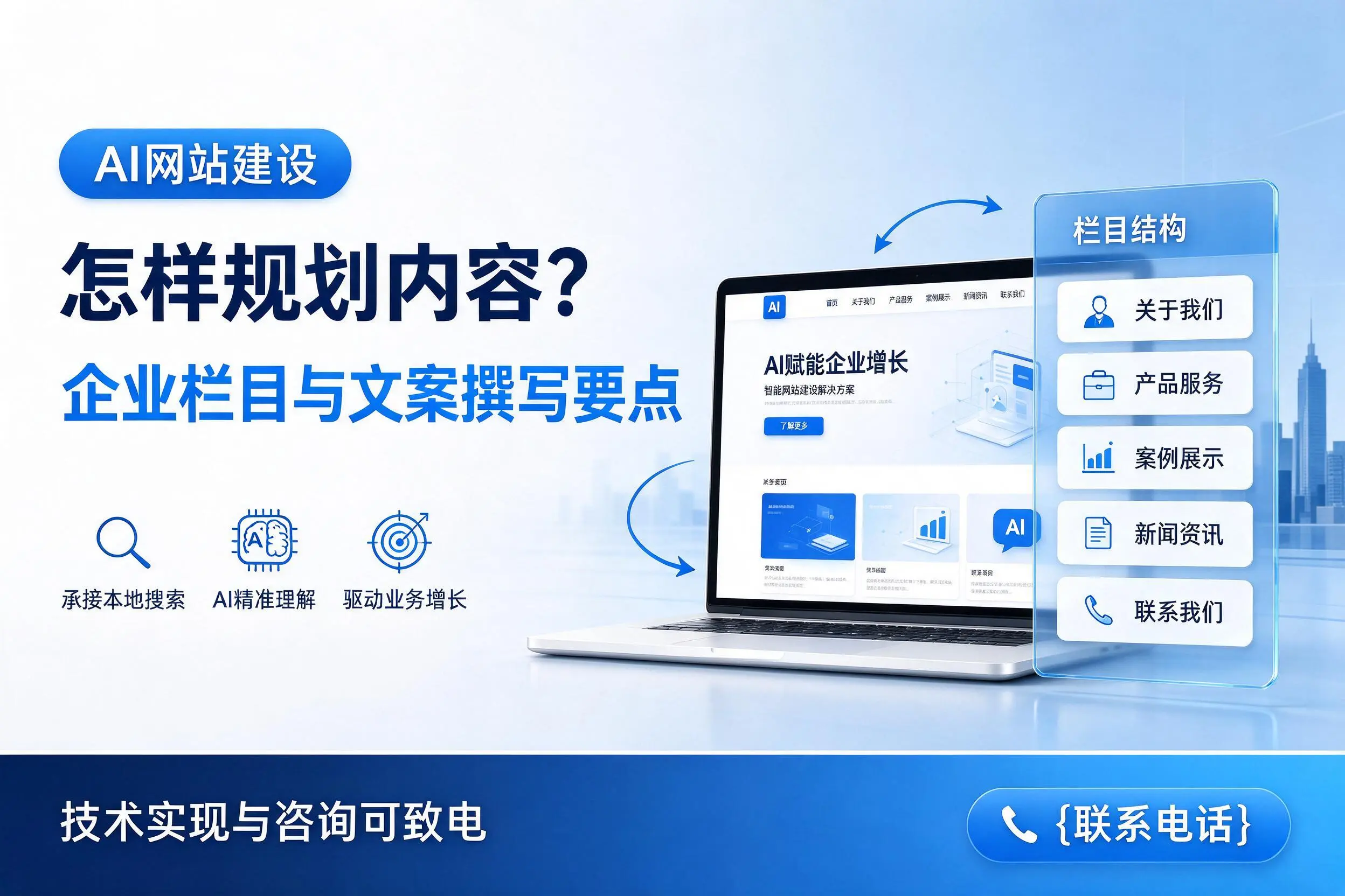 AI网站建设怎样规划内容？萍乡企业栏目与文案撰写要点