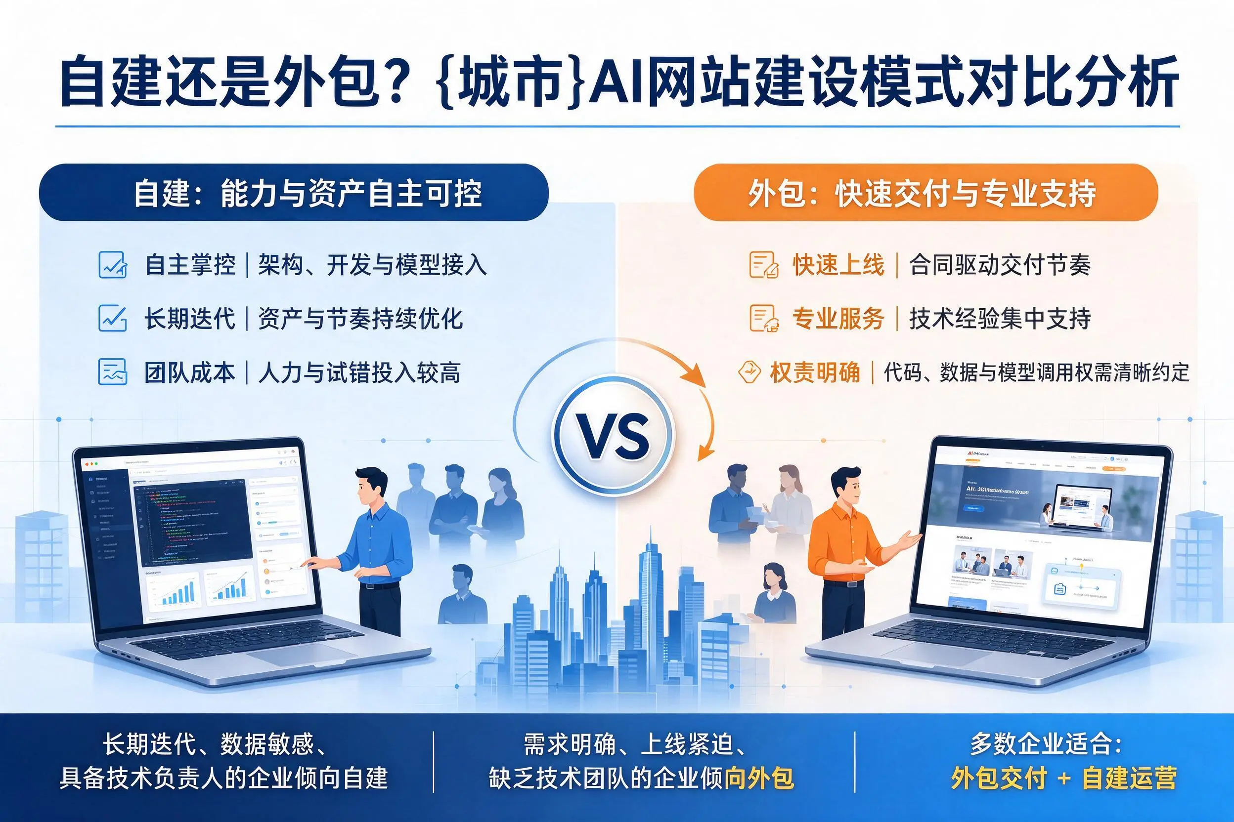 自建还是外包?萍乡AI网站建设模式对比分析