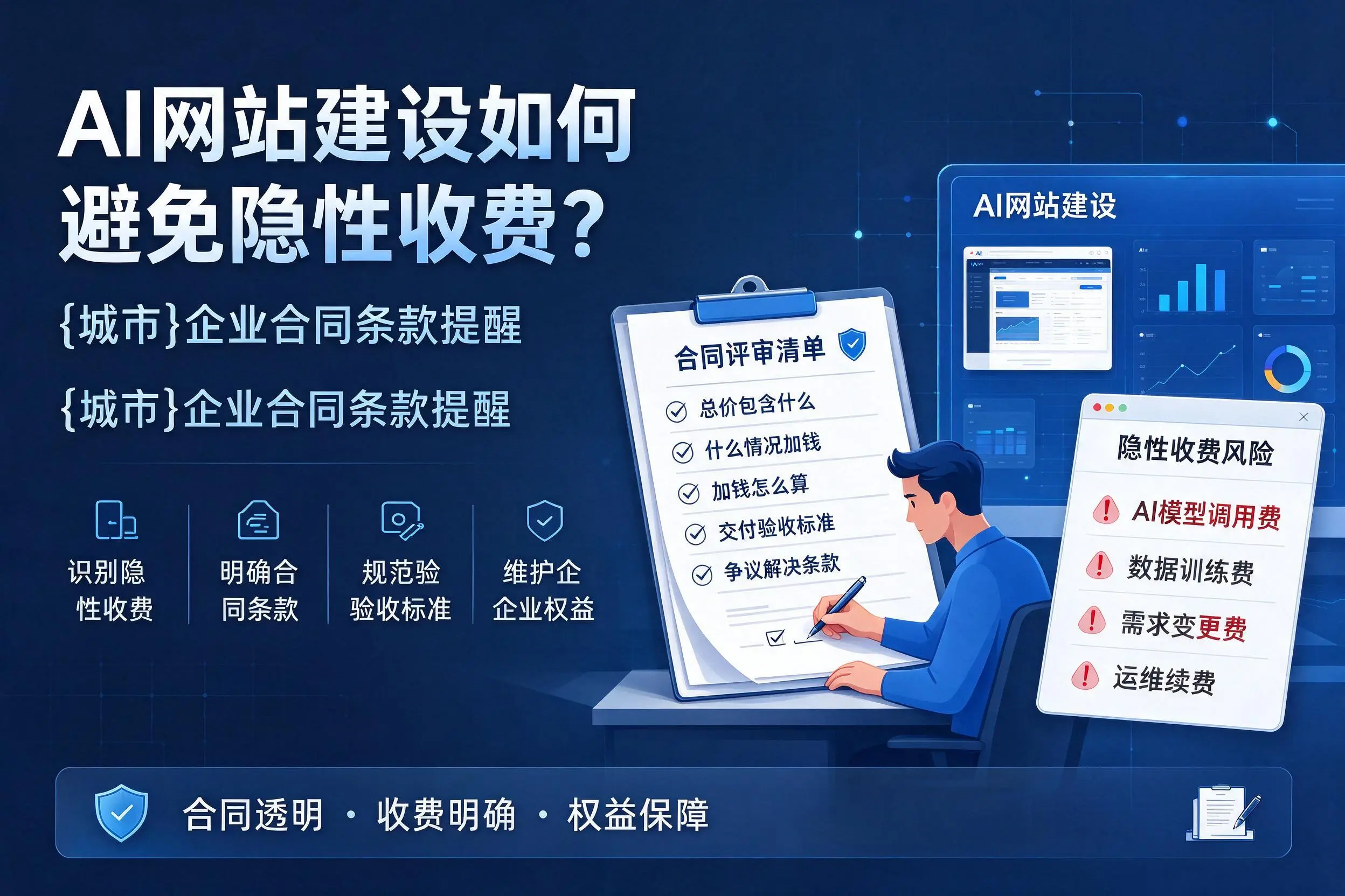 AI网站建设如何避免隐性收费?萍乡企业合同条款提醒